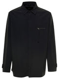 Fendi Men Blue Jacket With Patch Zipped Pocket And Logo In Nylon Man