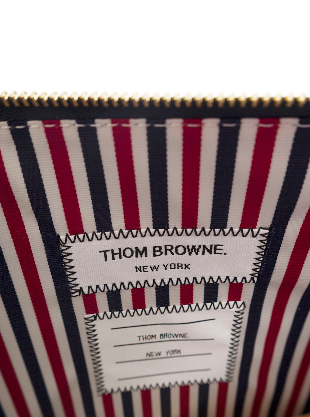Thom Browne Men Blue Clutch With Logo Detail In Leather Man