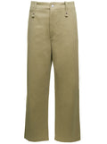 Burberry Men Beige Wide-Leg Pants In Cotton Man