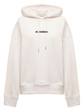 Jil Sander Women Jil Sander Woman's White Cotton Hoodie With Logo Print