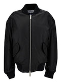 Off-White Women Blak Bomber Jacket With Tonal Logo Embroidery In Nylon Woman