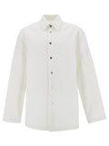 Jil Sander Men White Shirt With Embossed Logo In Denim Man