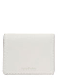Acne Studios Men White Card-Holder With Embossed Logo In Hammered Leather Man
