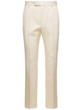 Gucci Men White Straight-Leg Pants With Gucci Cities Patch In Wool Man