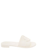 Moncler Women 'Mon' White Slide With Heel In Rubber Woman