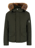 Burberry Women Green Quilted Jacket With Ekd Logo Detail In Cotton Blend Woman