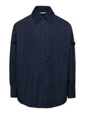 Thom Browne Men Oversized Blue Shirt With Patch Pockets In Polyamide Blend Man