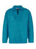 Valentino Men Light Blue Pullover With V Neck In Silk Blend Knit Man