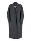 Max Mara Women 'Asburgo' Grey  Coat With Notched Revers In Virgin Wool Blend Woman