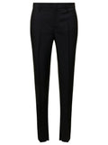 Gucci Women Black Slim Pants With Horsebit Detail In Mohair And Wool Woman