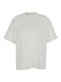 Jil Sander Women White Crewneck T-Shirt With Tonal Logo Print On The Front In Cotton Woman