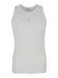 Alexander Mcqueen Men White Top With Upside Down Skull Embroidery On The Front In Cotton Jersey Man