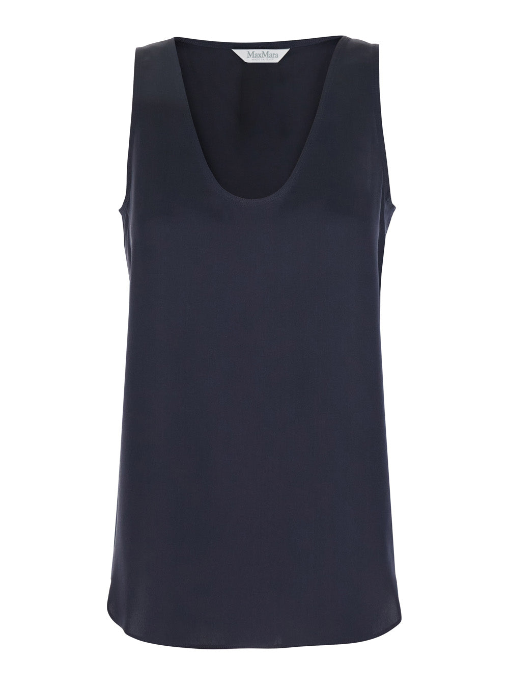 Max Mara Women 'Filly' Blue Sleeveless Top With Round Neck In Silk Woman