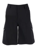 Off-White Men Black Cargo Shorts With Belt Loops In Cotton Man