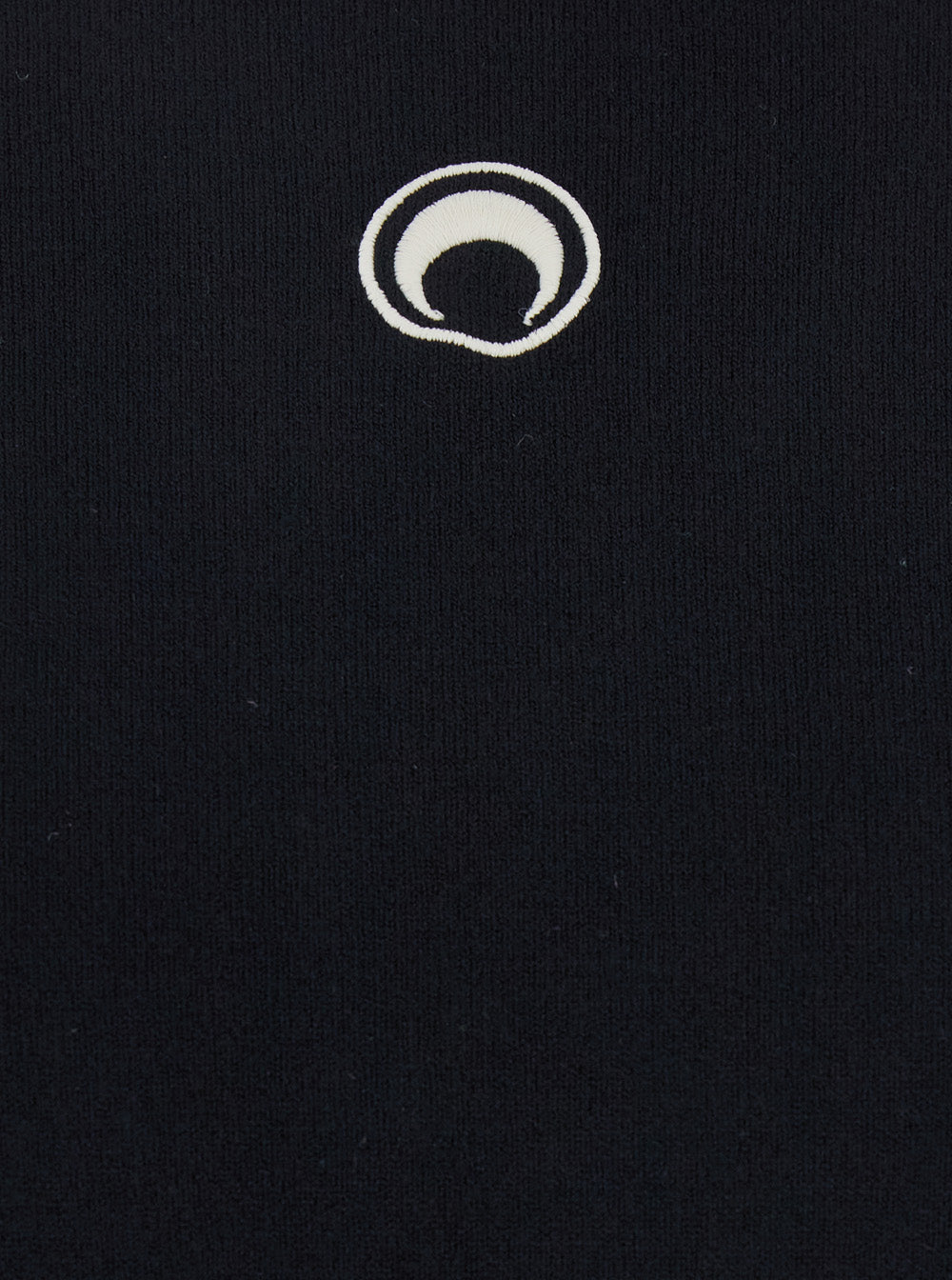 Marine Serre Men Black Crewneck Sweater With Logo Embroidery On The Front In Viscose Stretch Man