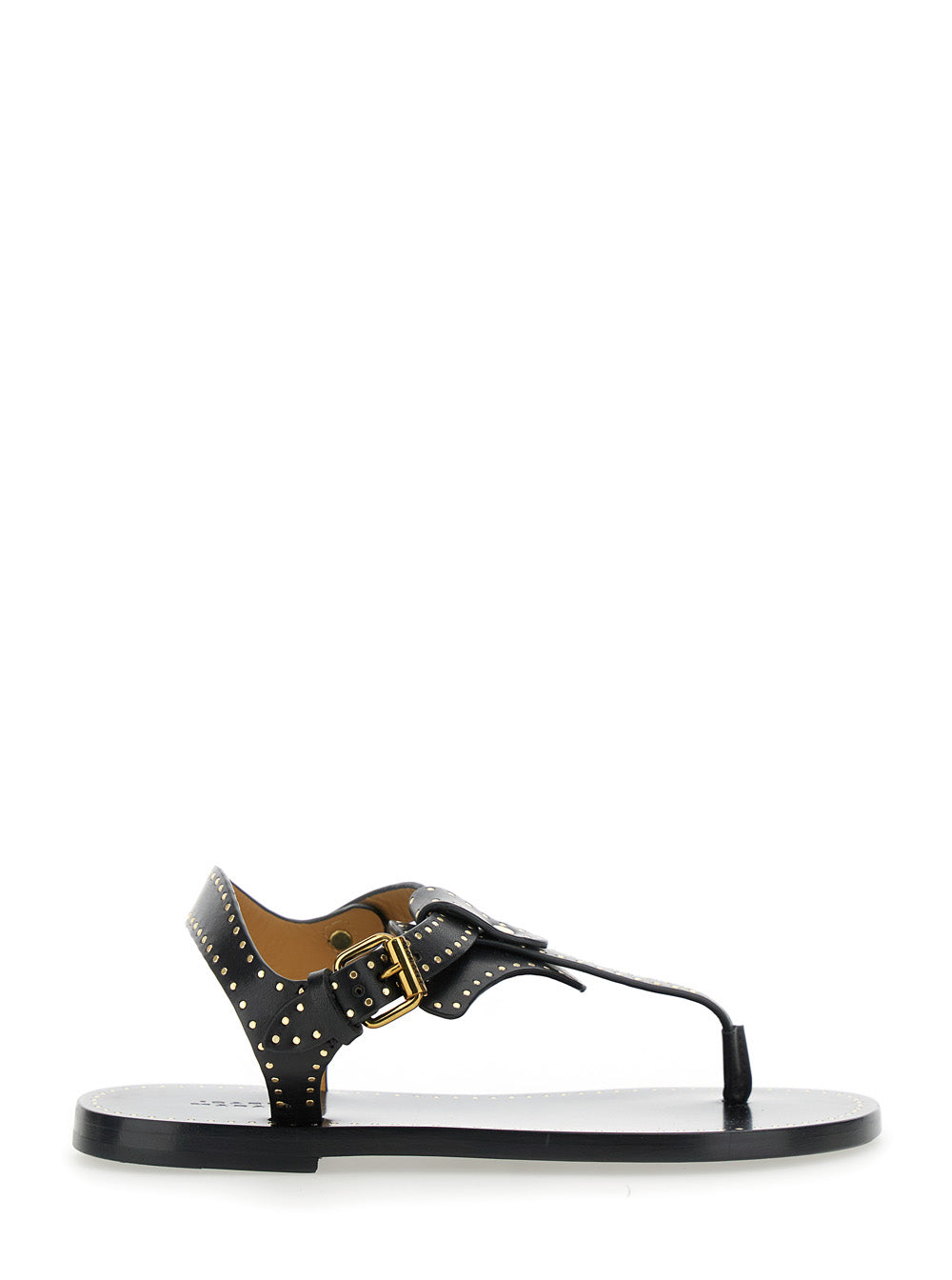Isabel Marant Women 'Jooni' Black Sandals With Buckle Closure And Metal Studs In Leather Woman