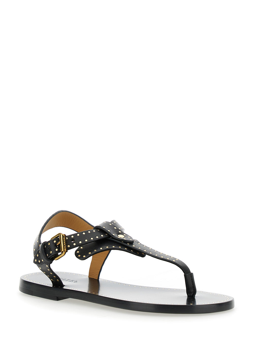Isabel Marant Women 'Jooni' Black Sandals With Buckle Closure And Metal Studs In Leather Woman