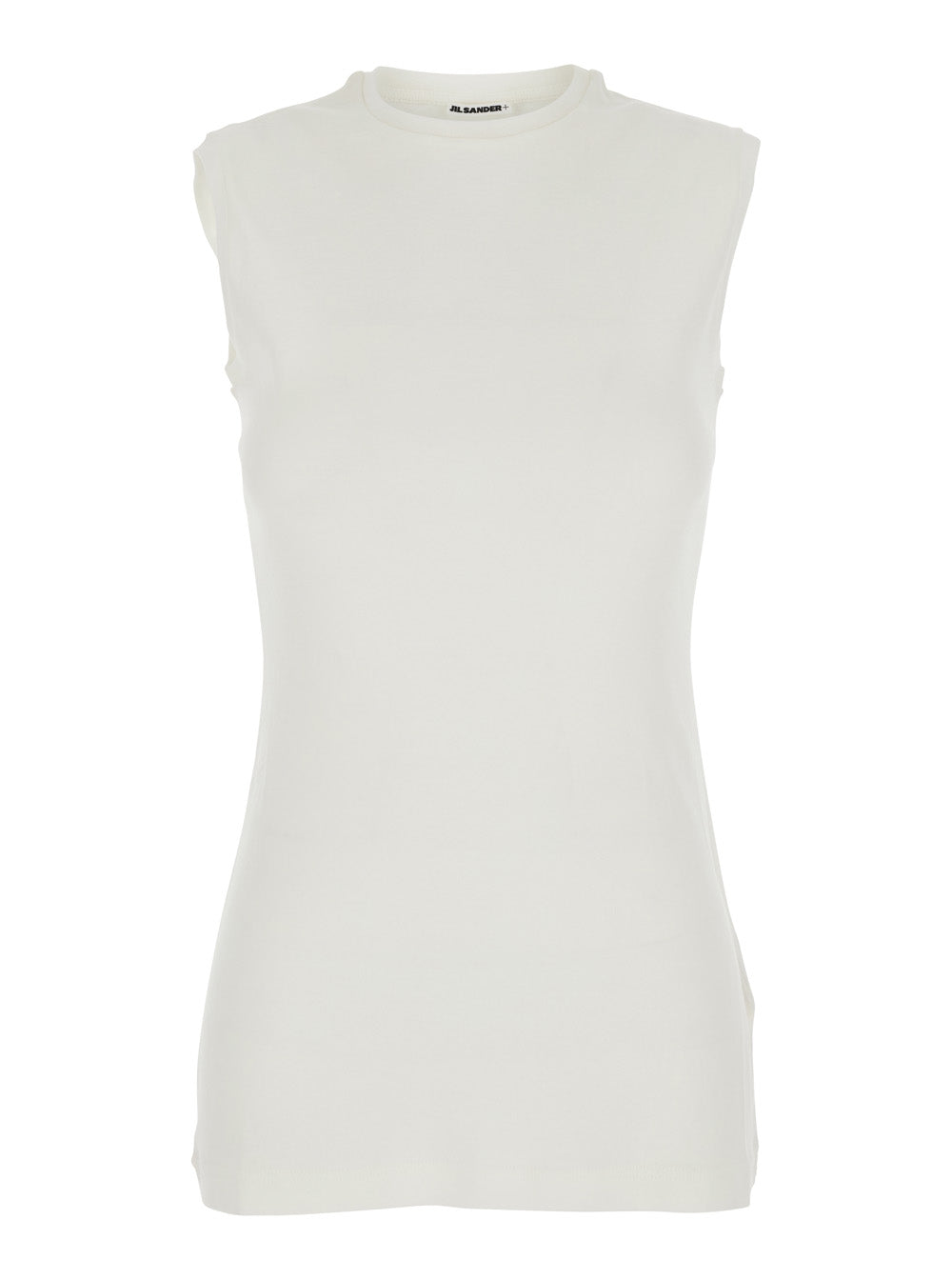 Jil Sander Women Multicolor Crewneck Top With Three-Layer Design And Side Logo In Cotton Woman