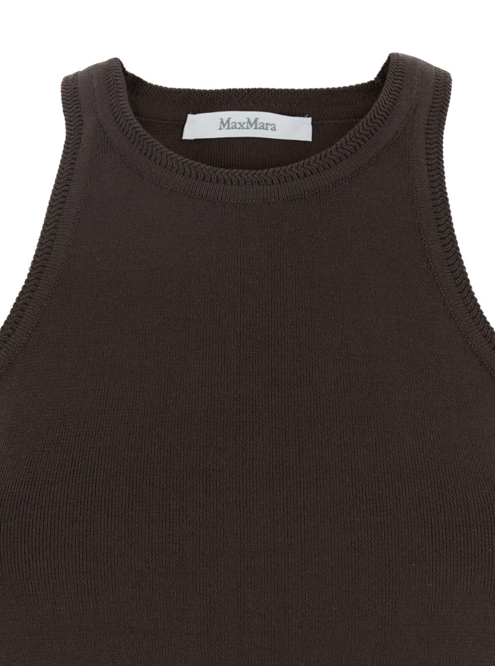 Max Mara Women 'Arness' Black Sleeveless Top With Halterneck In Cotton Woman