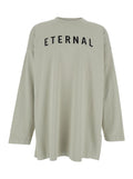 Fear Of God Men Grey T-Shirt With Eternal Print On The Front And Logo Patch On The Back In Cotton Man