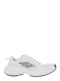 Balenciaga Women 'Monday' White Low Top Sneakers With Logo Detail On The Side And Size Patch On The Heel In Leather Woman
