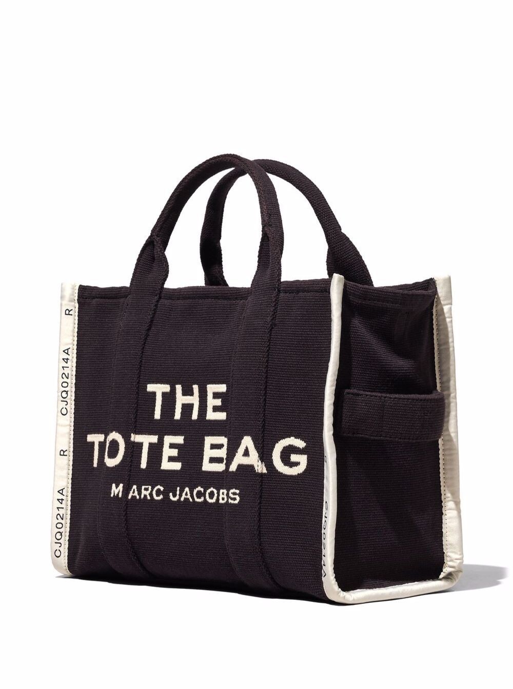 Marc Jacobs Women 'The Medium Tote' Black Tote Bag With Contrasting Logo Embroidery In Cotton Blend Woman