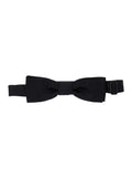 Dolce & Gabbana Men Black Bowtie With Logo Patch On The Rear And Rear Hook Closure In Silk Man