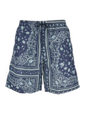 Fendi Men Blue Swimsuit With Elasticated Waist And All-Over Ff Motif In Tech Fabric Man