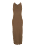 Max Mara Women 'Aceri' Brown Dress With Round Neck And Rear Single Slit In Wool Woman