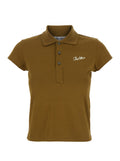 The Attico Women Green Polo Shirt With Classic Collar And Logo Lettering Embroidery On The Front In Cotton Jersey Woman