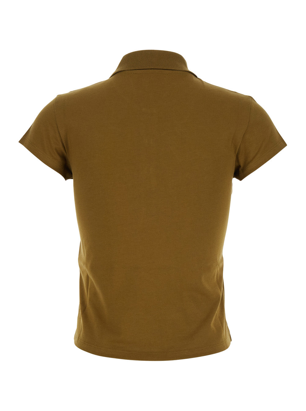 The Attico Women Green Polo Shirt With Classic Collar And Logo Lettering Embroidery On The Front In Cotton Jersey Woman