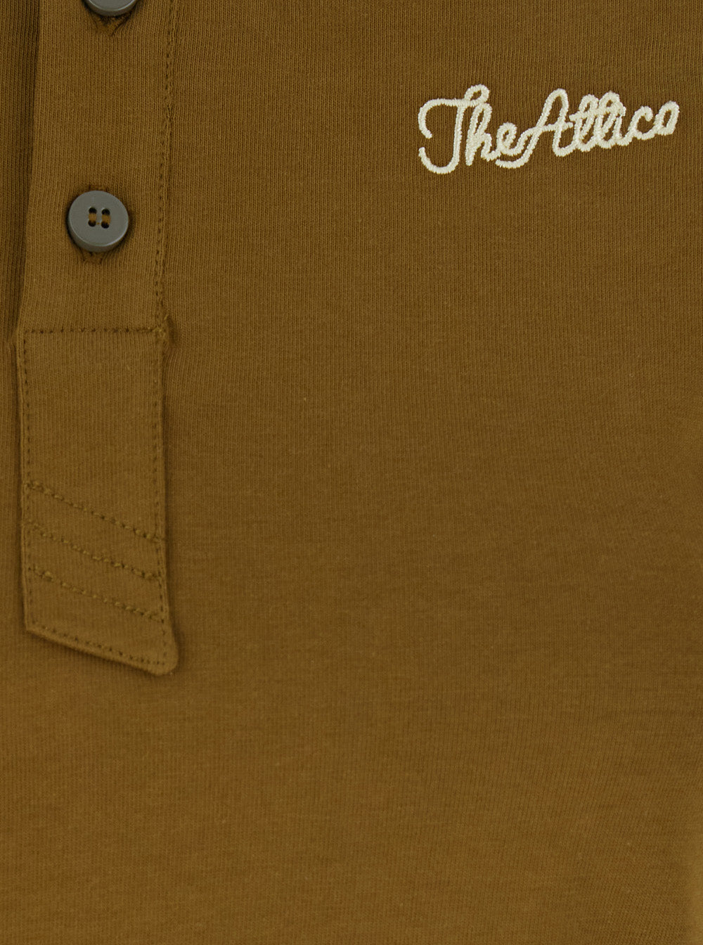The Attico Women Green Polo Shirt With Classic Collar And Logo Lettering Embroidery On The Front In Cotton Jersey Woman