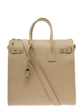 Saint Laurent Men 'Sac De Jour' Beige Tote Bag With Embossed Logo In Grainy Leather Man