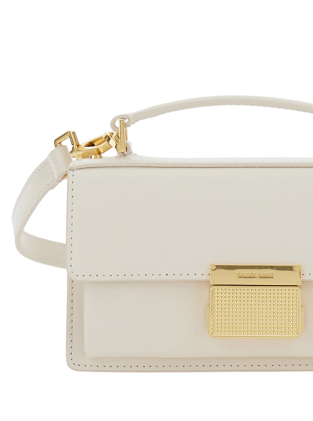 Golden Goose Women 'Venezia' White Hangbag With Adjustable And Removable Shoulder Strap And Clasp Closure In Leather Woman