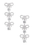 Self-Portrait Women Metallic Tiered Earing With Bow Charm And Crystal Embellishments In Brass Woman