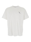 Givenchy Men White T-Shirt With Diagonal Embroidered Logo In Cotton Man
