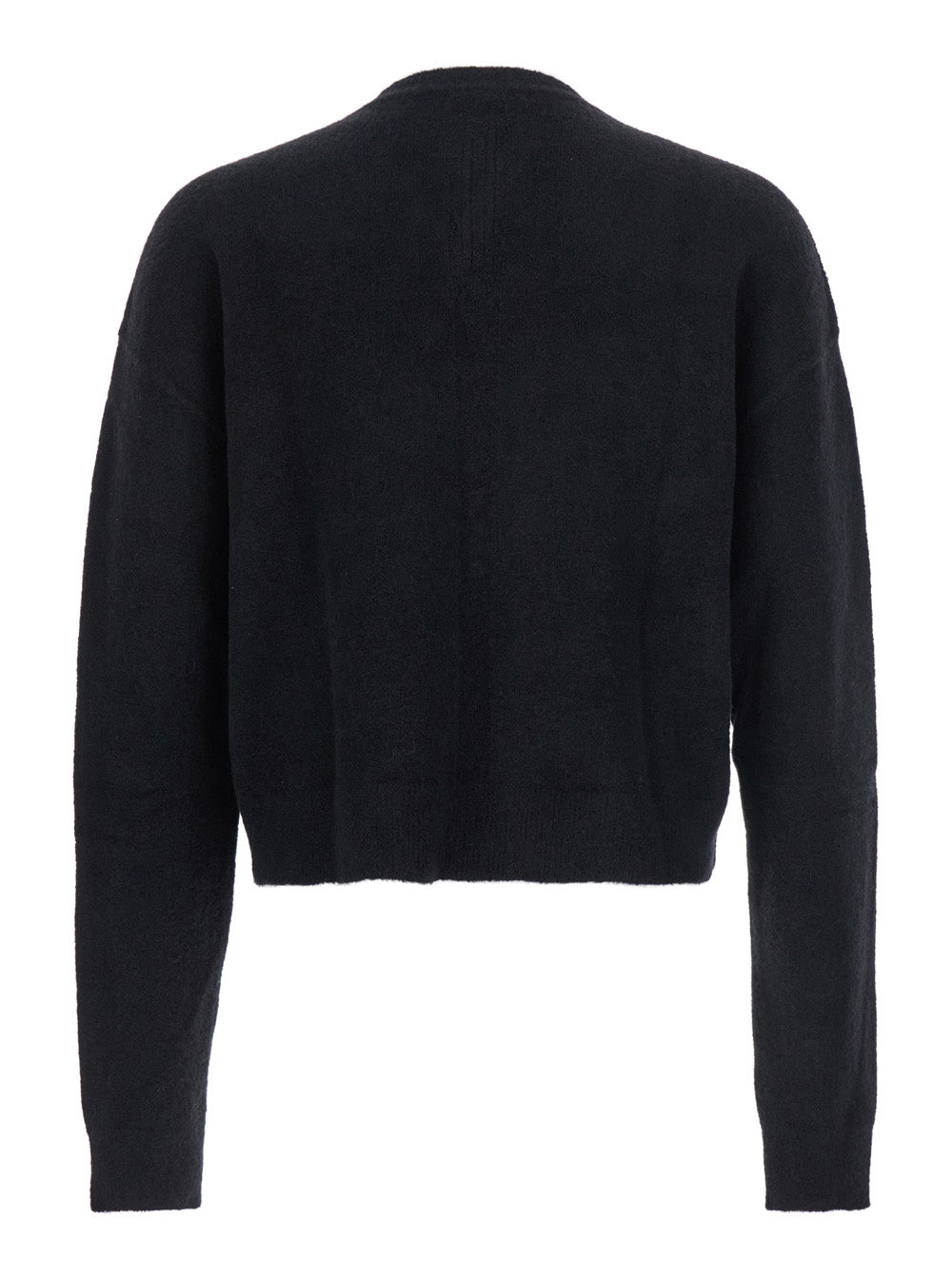 Rick Owens Men Black Sweater With V Neck And Dropped Shoulders In Wool Blend Man