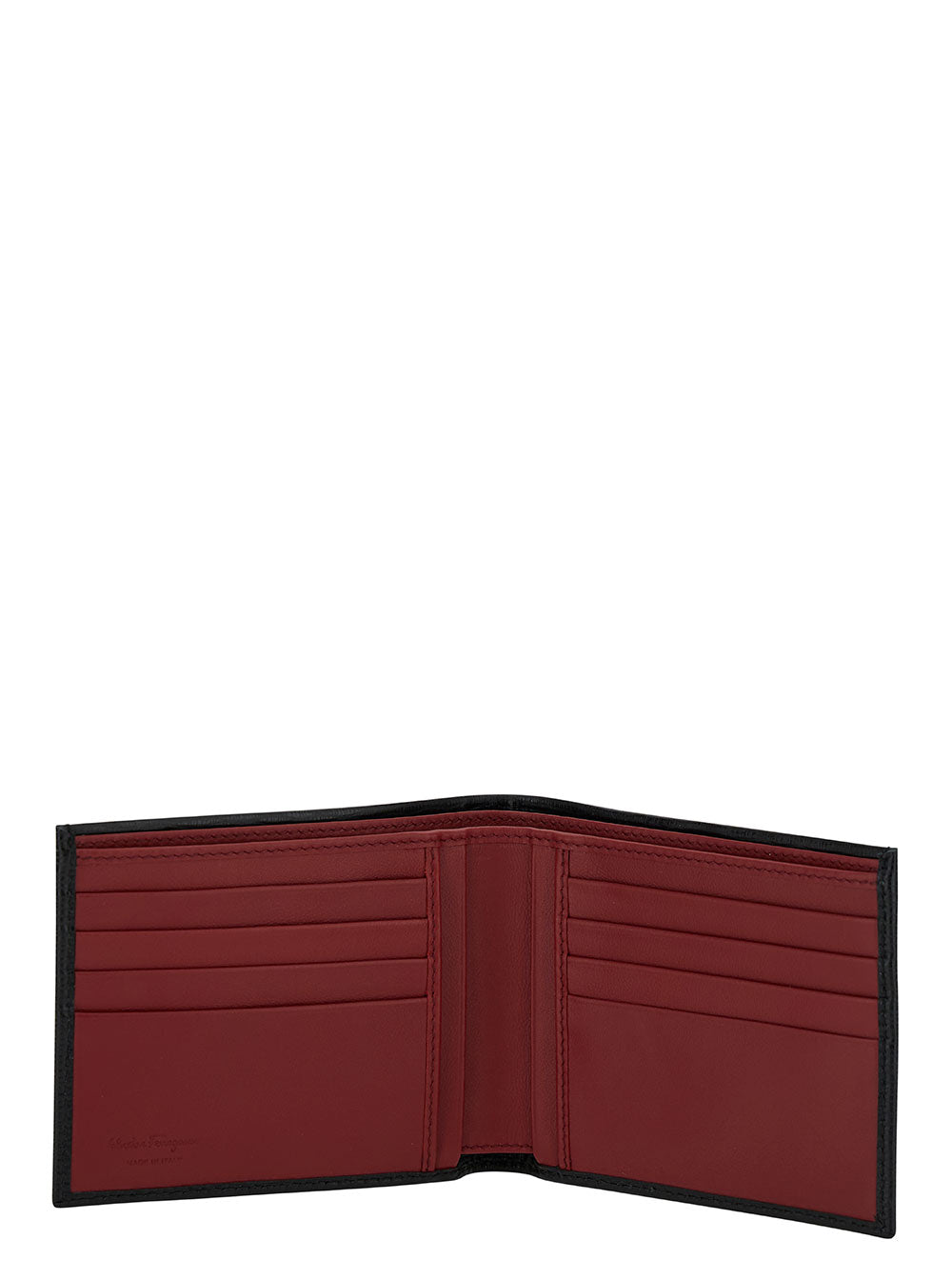 Ferragamo Men Black 'Revival' Gancini Wallet In Hammered Leather For Men
