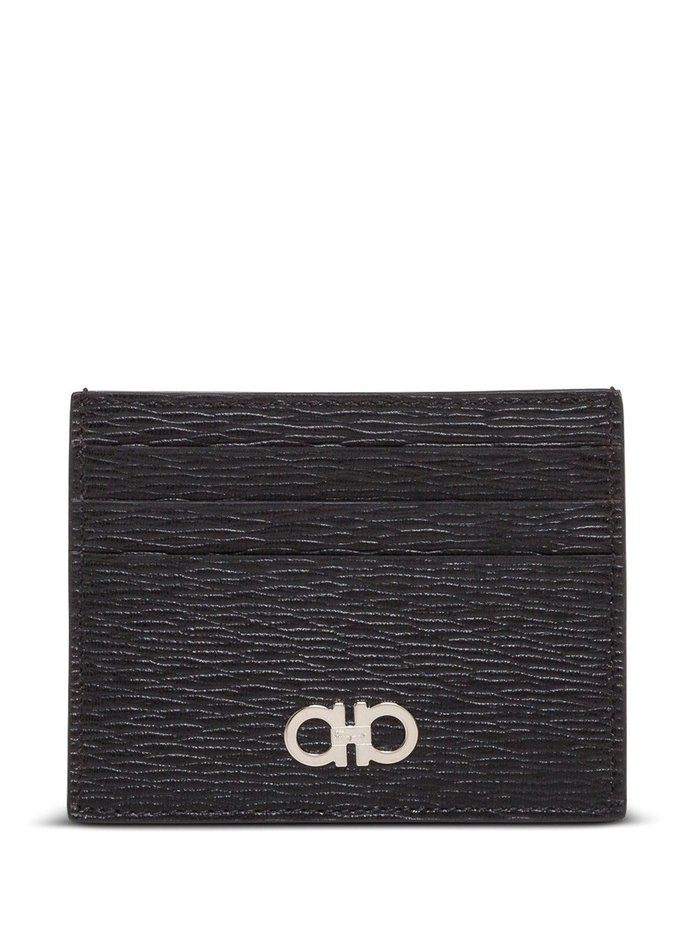 Ferragamo Men 'Revival' Black Cardholder With Gancini Buckle On The Front In Leather Man