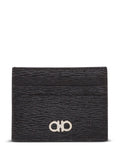 Ferragamo Men 'Revival' Black Cardholder With Gancini Buckle On The Front In Leather Man