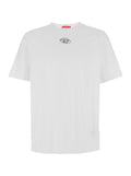 Diesel Men T-Shirt 'T-Adjust-Od' With Logo Patch On The Front In White Cotton For Men