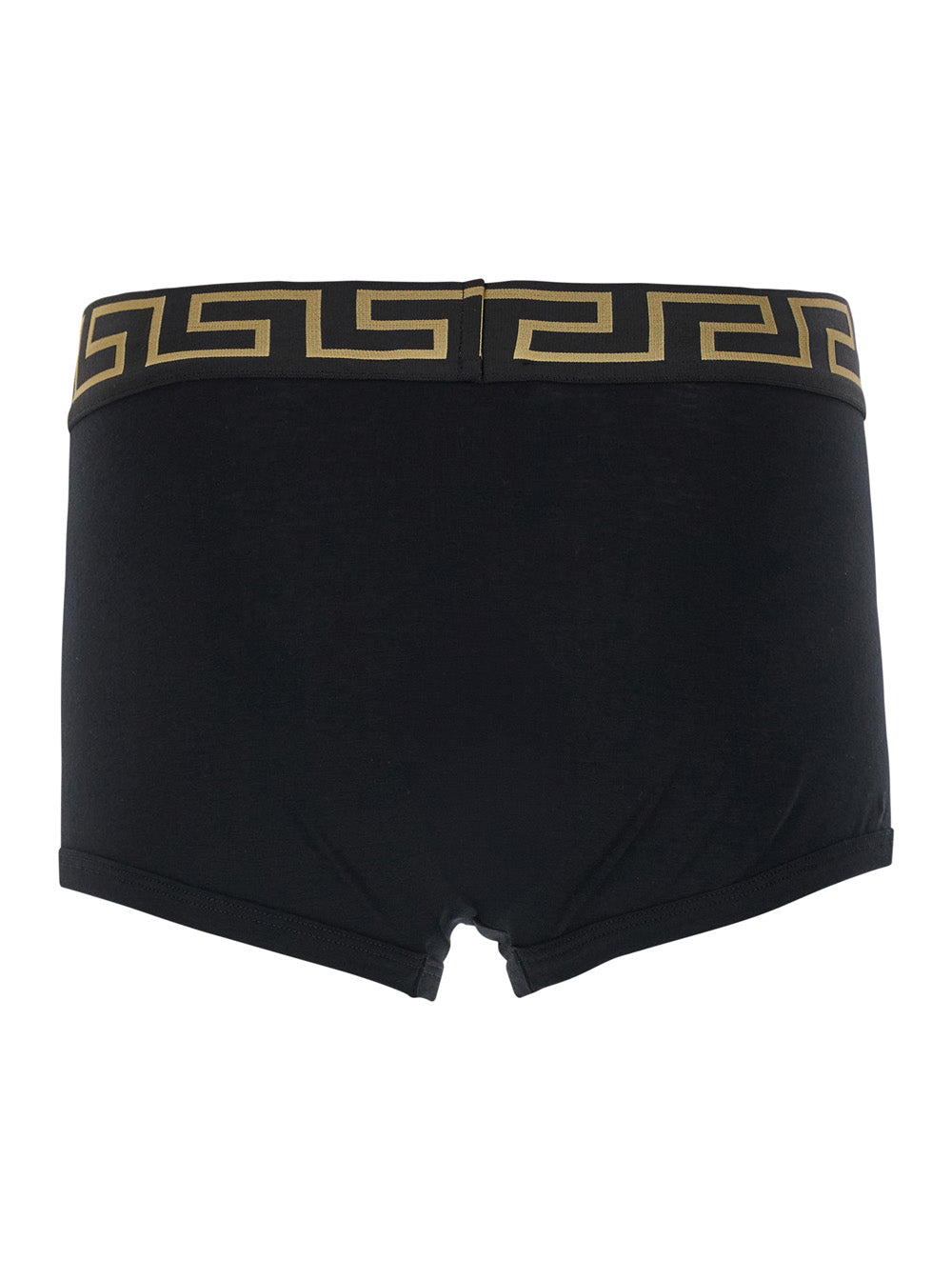 Versace Men Black Boxer With Greca And Medusa Logo In Stretch Cotton For Men