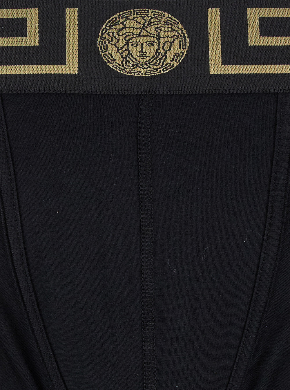 Versace Men Black Boxer With Greca And Medusa Logo In Stretch Cotton For Men