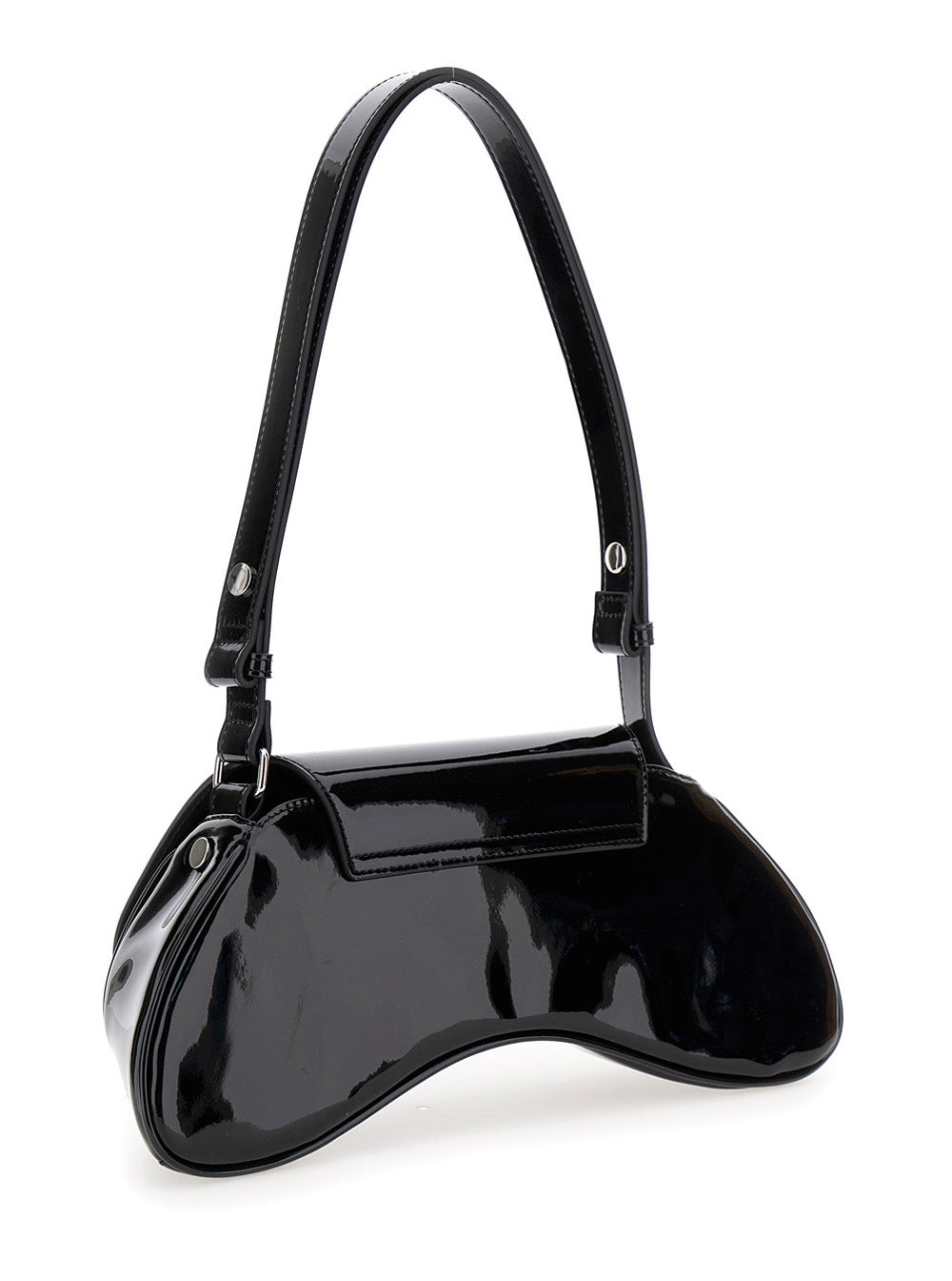 Diesel Women Shoulder Bag 'Play' With Logo Plaque In Black Tech Fabric For Women
