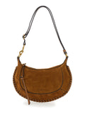 Isabel Marant Women Shoulder Bag 'Oskan Moon' With Logo Print On Front In Brown Suede For Women