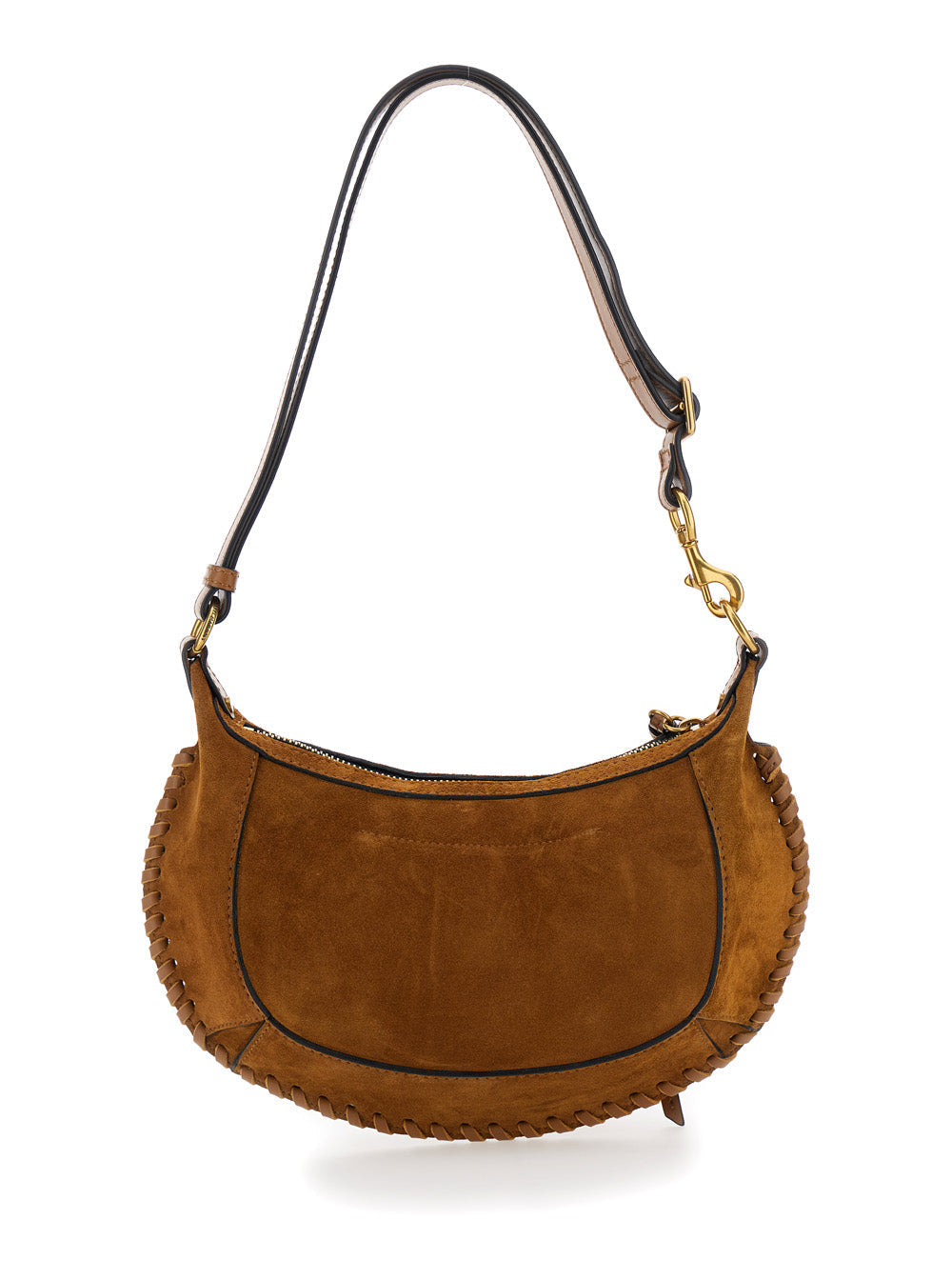 Isabel Marant Women Shoulder Bag 'Oskan Moon' With Logo Print On Front In Brown Suede For Women