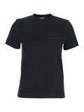 Jacquemus Women 'Le T-Shirt Gros Grain' Black Crew Neck T-Shirt With Logo Patch On Front In Cotton For Women