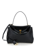 Balenciaga Women Black Handbag 'Rodeo' With Removable Leather Shoulder Strap For Women