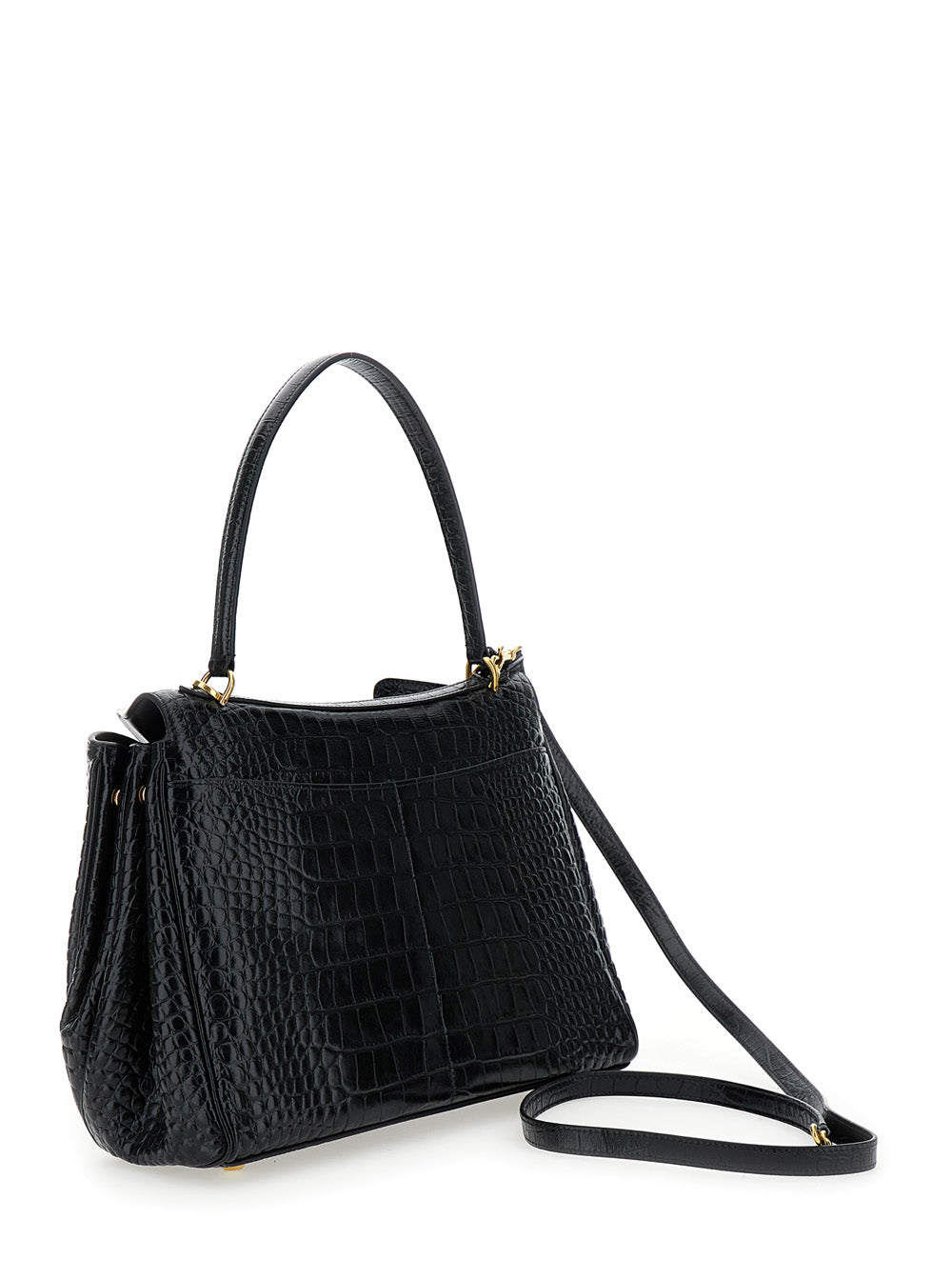 Balenciaga Women Black Handbag 'Rodeo' With Removable Leather Shoulder Strap For Women