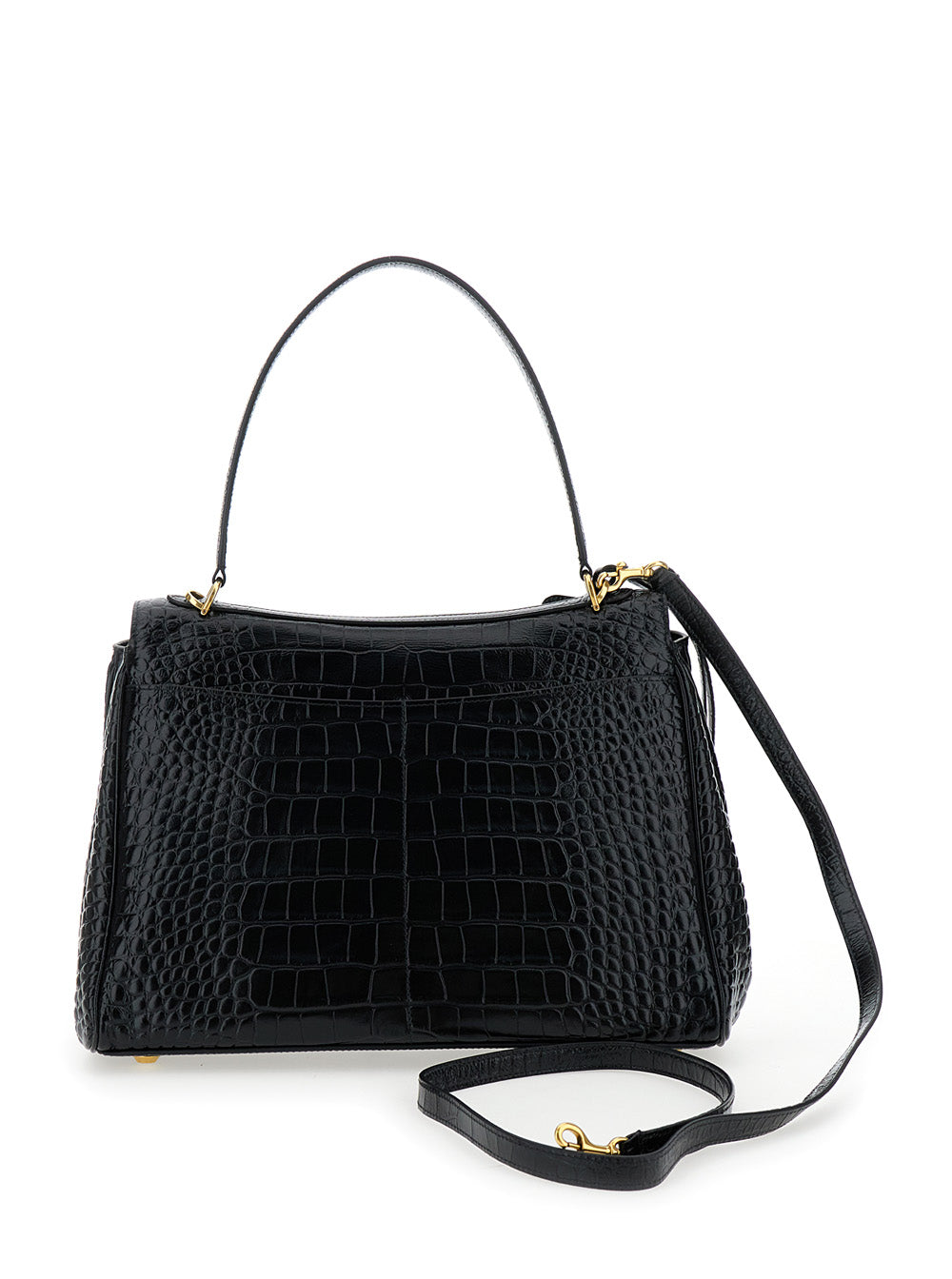 Balenciaga Women Black Handbag 'Rodeo' With Removable Leather Shoulder Strap For Women